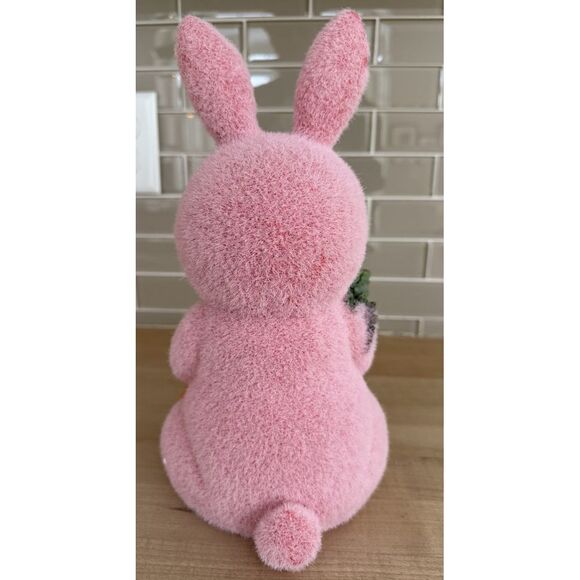 THE HUMANE SOCIETY Pink Easter Bunny Suit Pug Dog With Carrot Statue Figurine - Picture 2 of 3